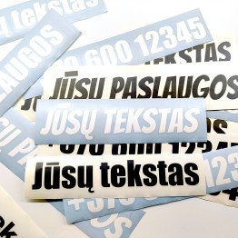 Teksto lipdukai (PVC, pjaustyti)
