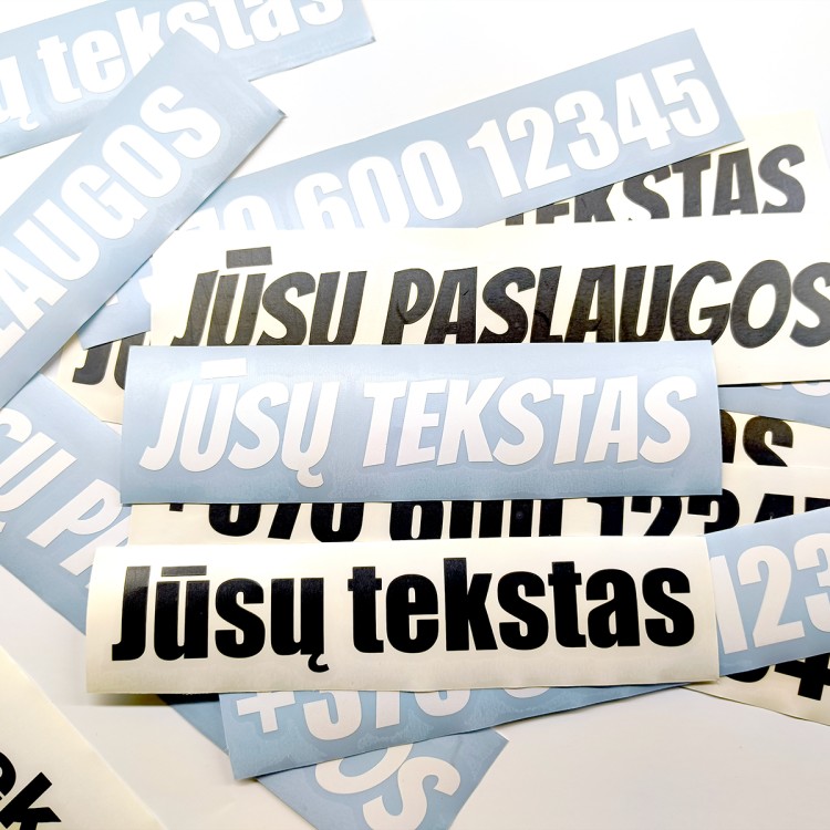 Teksto lipdukai (PVC, pjaustyti)