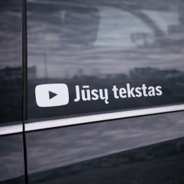 Youtube lipdukas su Jūsų tekstu Youtube lipdukas su Jūsų tekstu