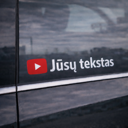 Youtube lipdukas su Jūsų tekstu (spalvotas) Youtube lipdukas su Jūsų tekstu (spalvotas)