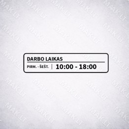 Darbo laiko lipdukas Nr. 12 Darbo laiko lipdukas Nr. 12