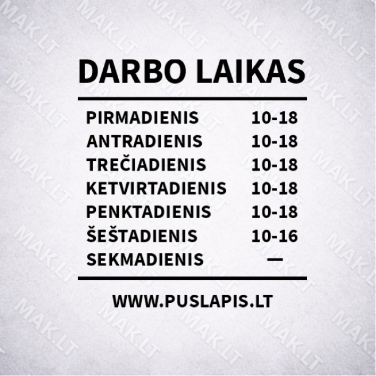 Darbo laiko lipdukas Nr. 8
