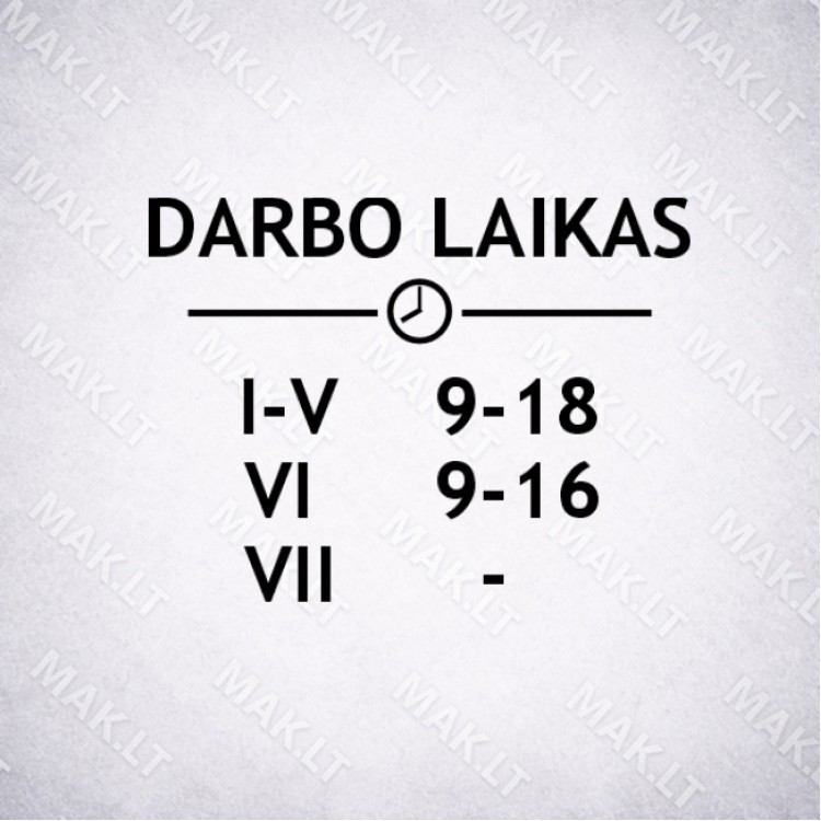 Darbo laiko lipdukas Nr. 13 Darbo laiko lipdukas Nr. 13