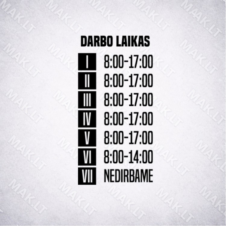 Darbo laiko lipdukas Nr. 6