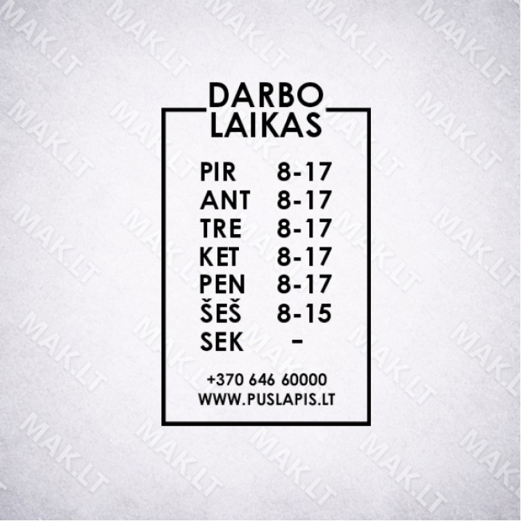 Darbo laiko lipdukas Nr. 7