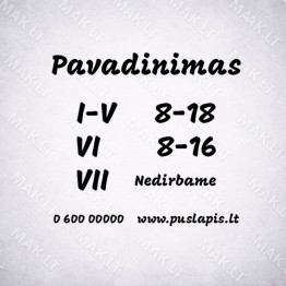 Darbo laiko lipdukas Nr. 18