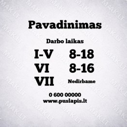 Darbo laiko lipdukas Nr. 19