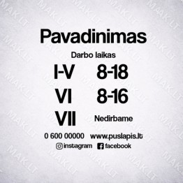Darbo laiko lipdukas Nr. 21
