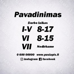 Darbo laiko lipdukas Nr. 20