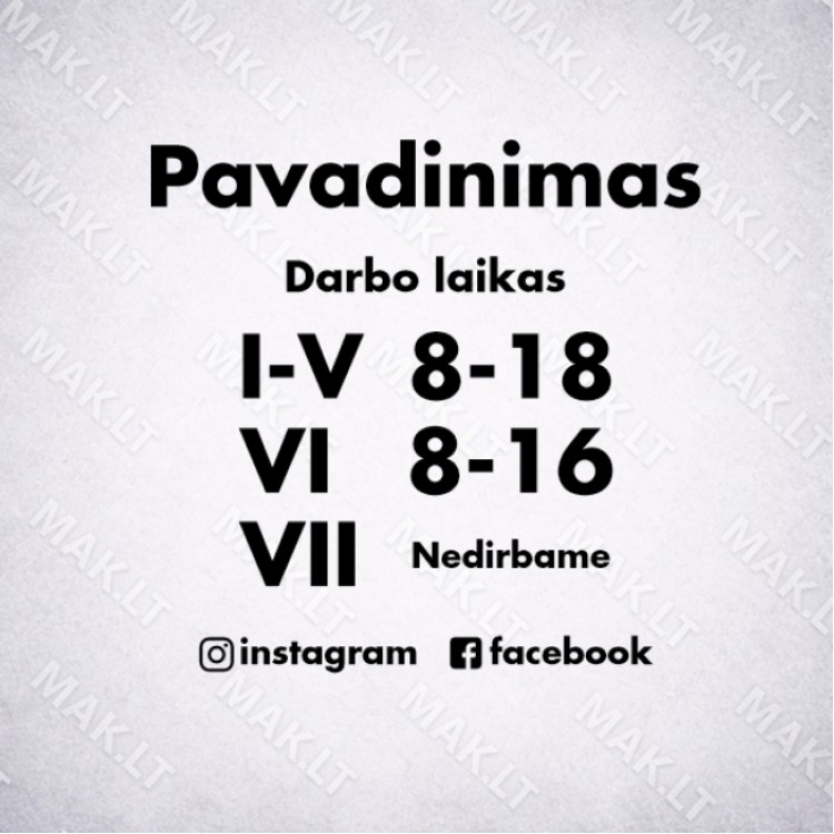 Darbo laiko lipdukas Nr. 24