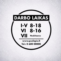 Darbo laiko lipdukas Nr. 17